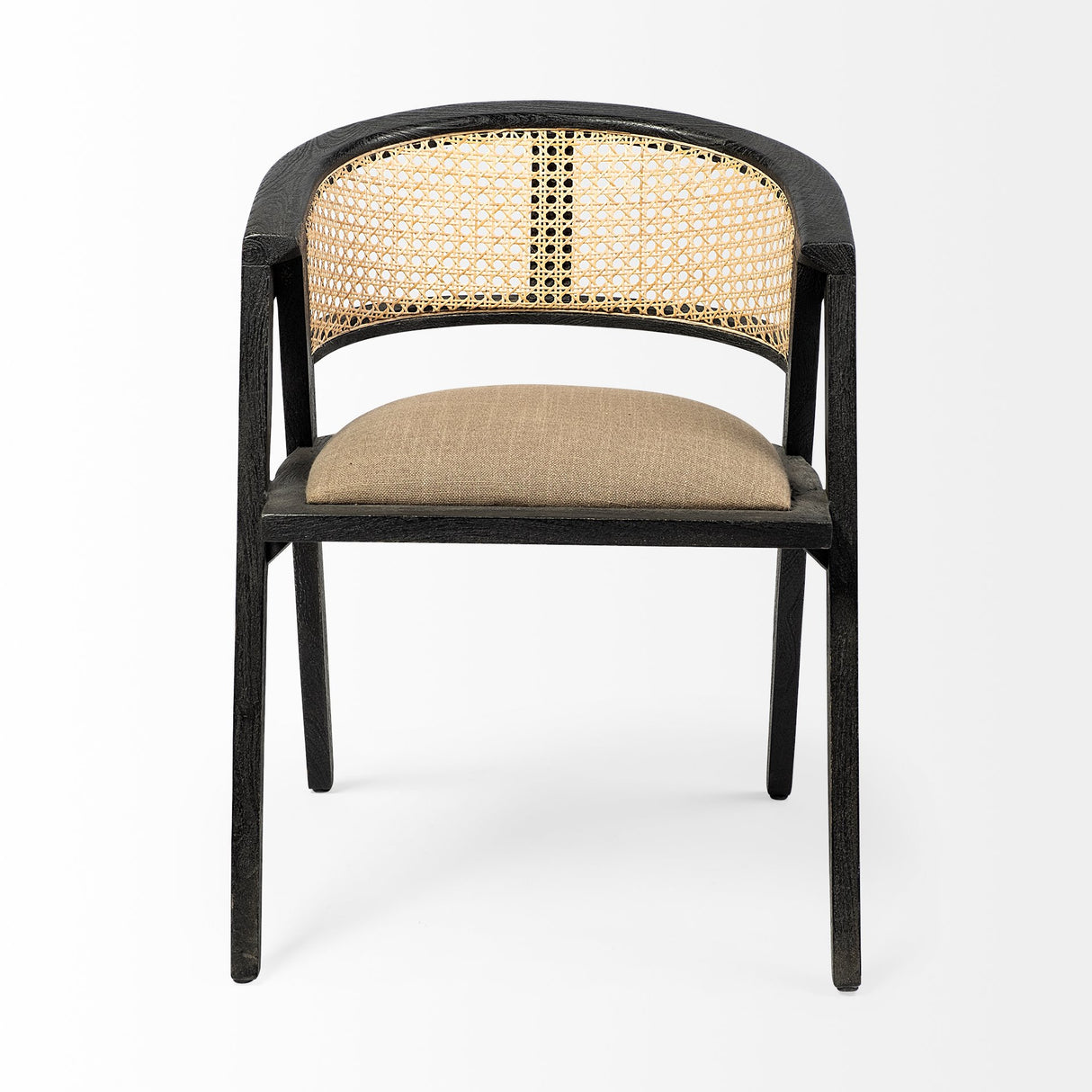 Tabitha I Black Wooden Frame Linen Wrap Seat Dining Chair from Mercana - Luna Furniture