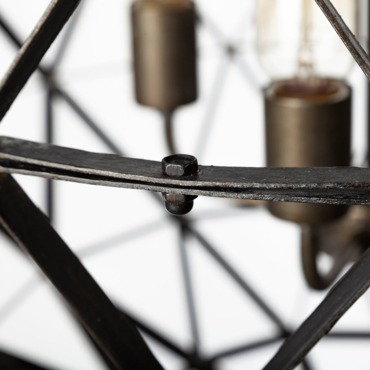 Dyson II (22.5"D) Black Metal Triangular Orb Four Bulb Chandelier from Mercana - Luna Furniture