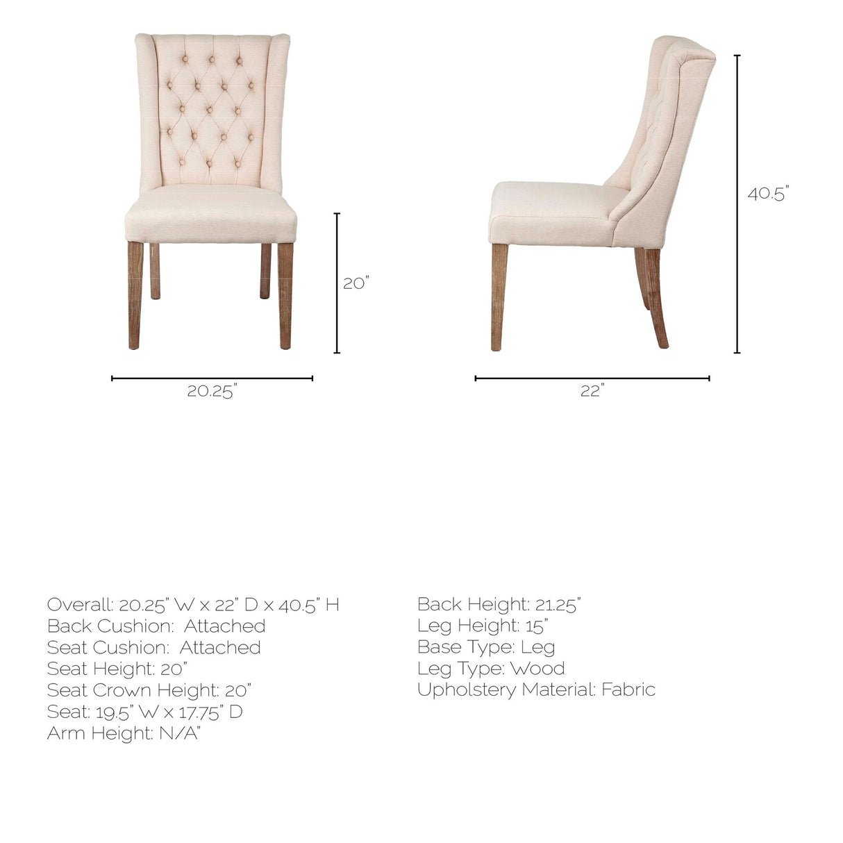 Mackenzie I Cream Plush Linen Covering Ash Solid Wood Base Dining Chair from Mercana - Luna Furniture