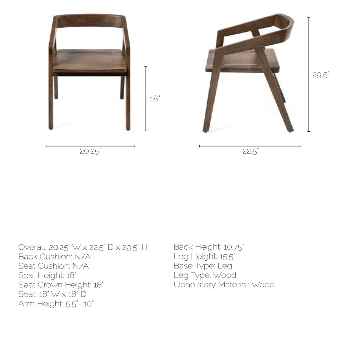 Nicholas I Onyx Brown Solid Wood Dining Chair from Mercana - Luna Furniture