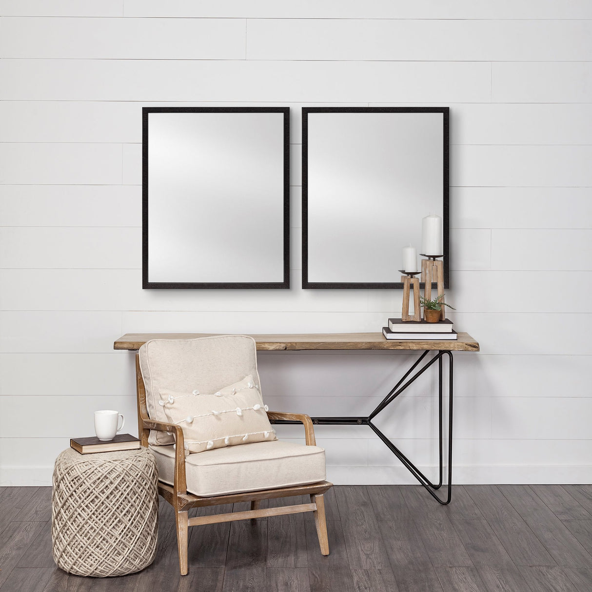 Bristol Black 24x30 Faux Wood Frame Bathroom Vanity Mirror from Mercana - Luna Furniture