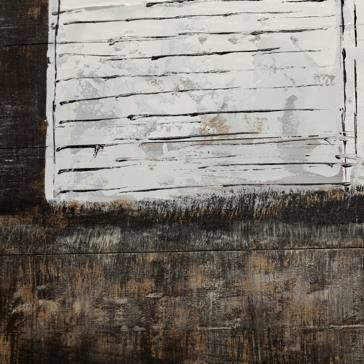 Sawmill Creek 42x62 Farmhouse White Barn Original Hand Painted on Wood Oil Painting from Mercana - Luna Furniture