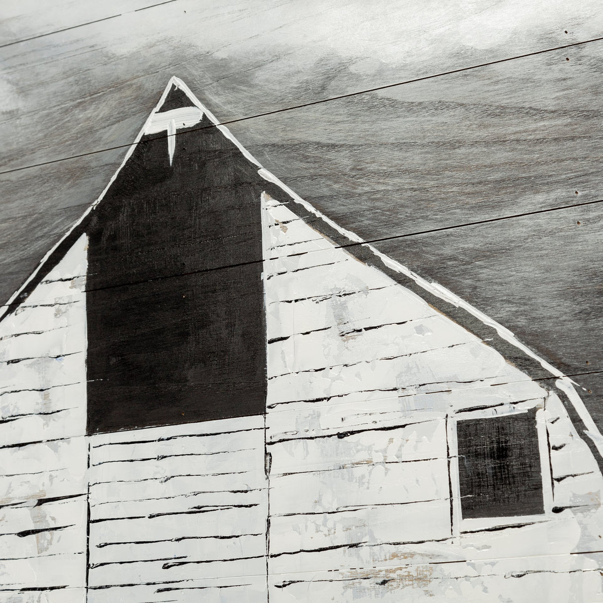 Sawmill Creek 42x62 Farmhouse White Barn Original Hand Painted on Wood Oil Painting from Mercana - Luna Furniture