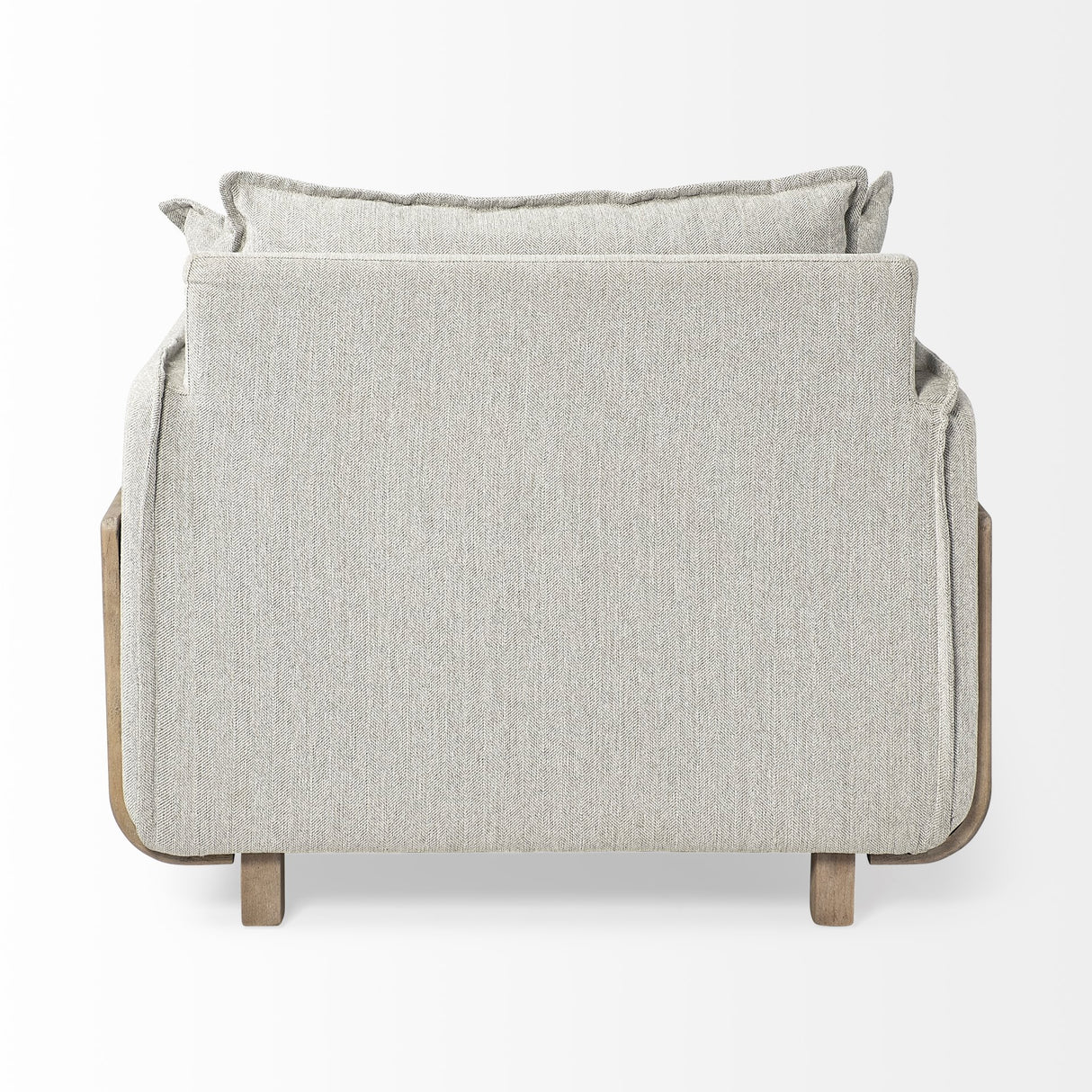 Roy II Frost Gray Upholstered and Brown Wood Frame Arm Chair from Mercana - Luna Furniture