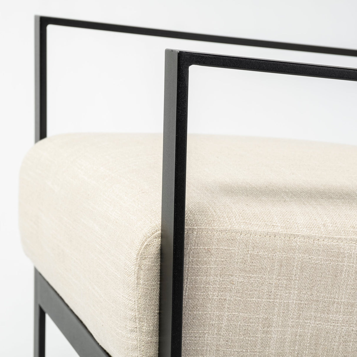 Stamford Light Beige Upholstered Seat w/ Wood Back, Metal Frame Accent Chair from Mercana - Luna Furniture