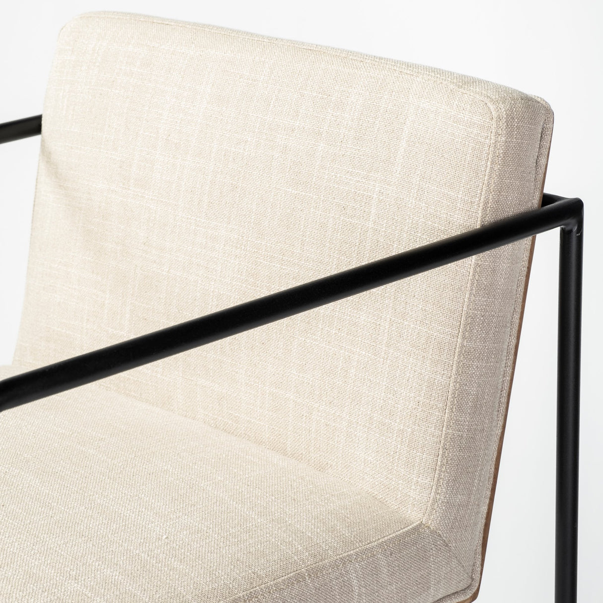 Stamford 36" Total Height Light Beige Upholstered Seat w/ Wood Back, Metal Frame Counter Stool from Mercana - Luna Furniture
