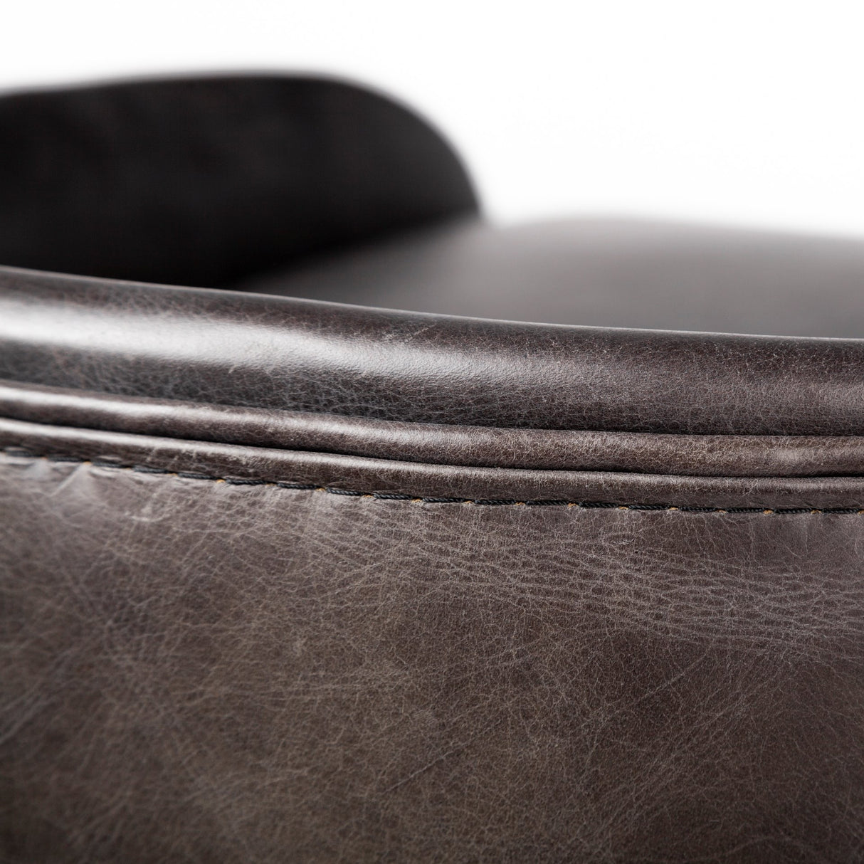 Hollyfield II Black Leather Seat Gold Metal Base Bar Stool from Mercana - Luna Furniture