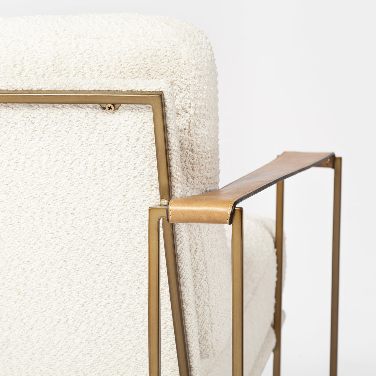 Watson Cream Fabric Wrap Gold Metal Frame Accent Chair from Mercana - Luna Furniture