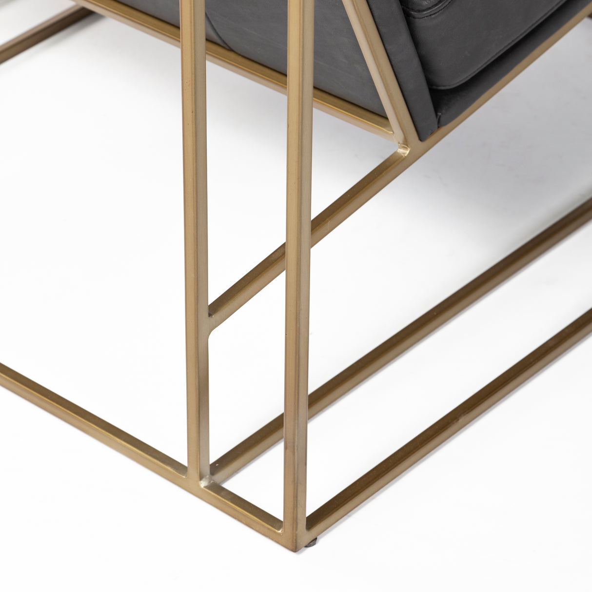 Watson Black Leather Wrap Gold Metal Frame Accent Chair from Mercana - Luna Furniture