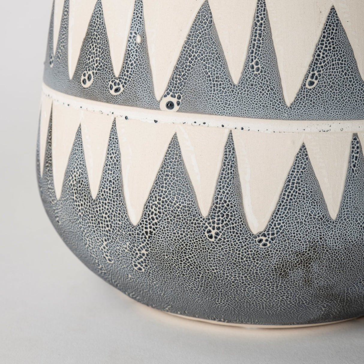 Delaney Large Gray Patterned Ceramic Vase from Mercana - Luna Furniture