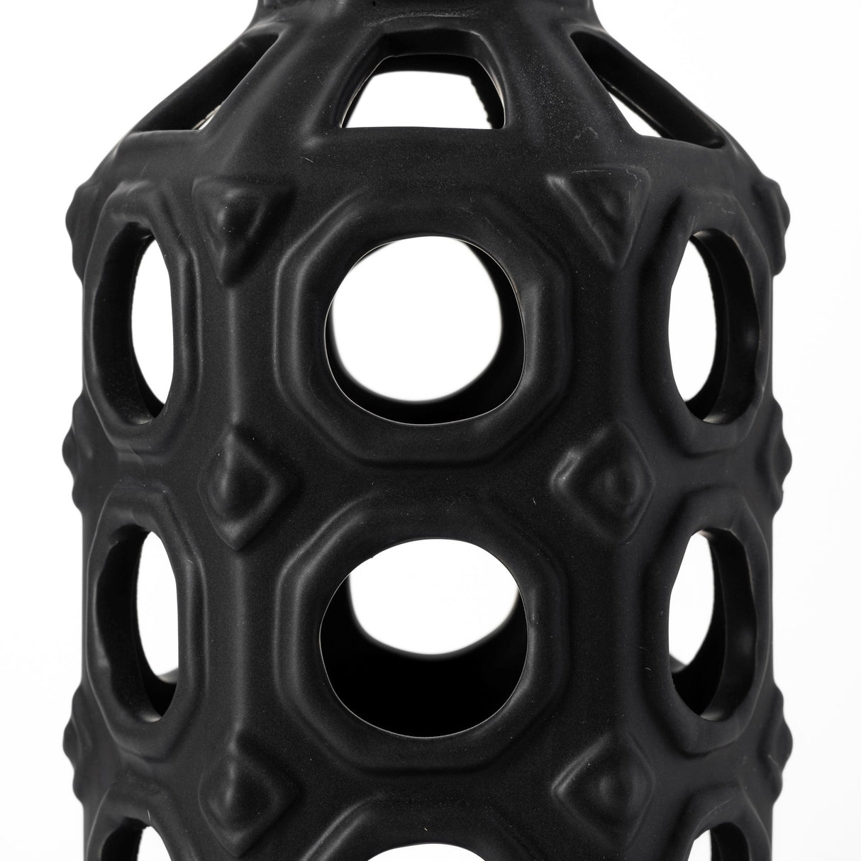 Brunel Large Black Drum-Shaped Ceramic Vase from Mercana - Luna Furniture