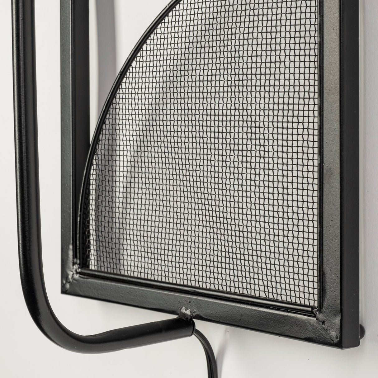 Navin 10x46.5 Black Metal Body White Fabric Shade Rectangular Wall Sconce from Mercana - Luna Furniture
