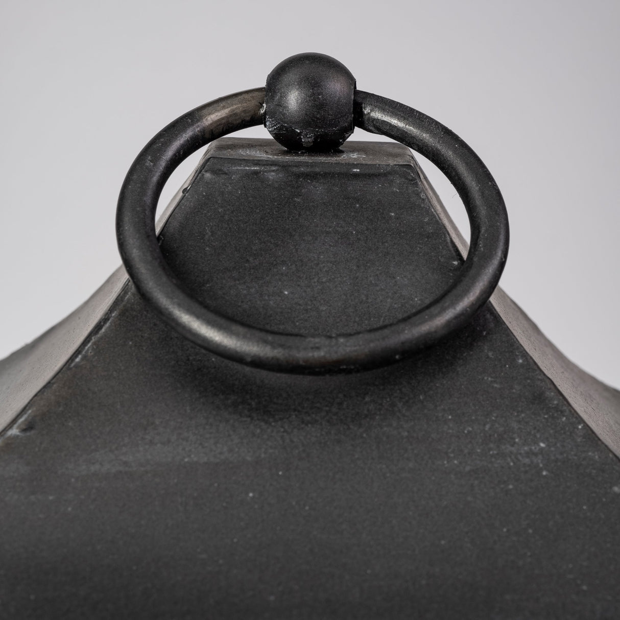 Ina Tall Charcoal Metal Candle Holder Lantern from Mercana - Luna Furniture
