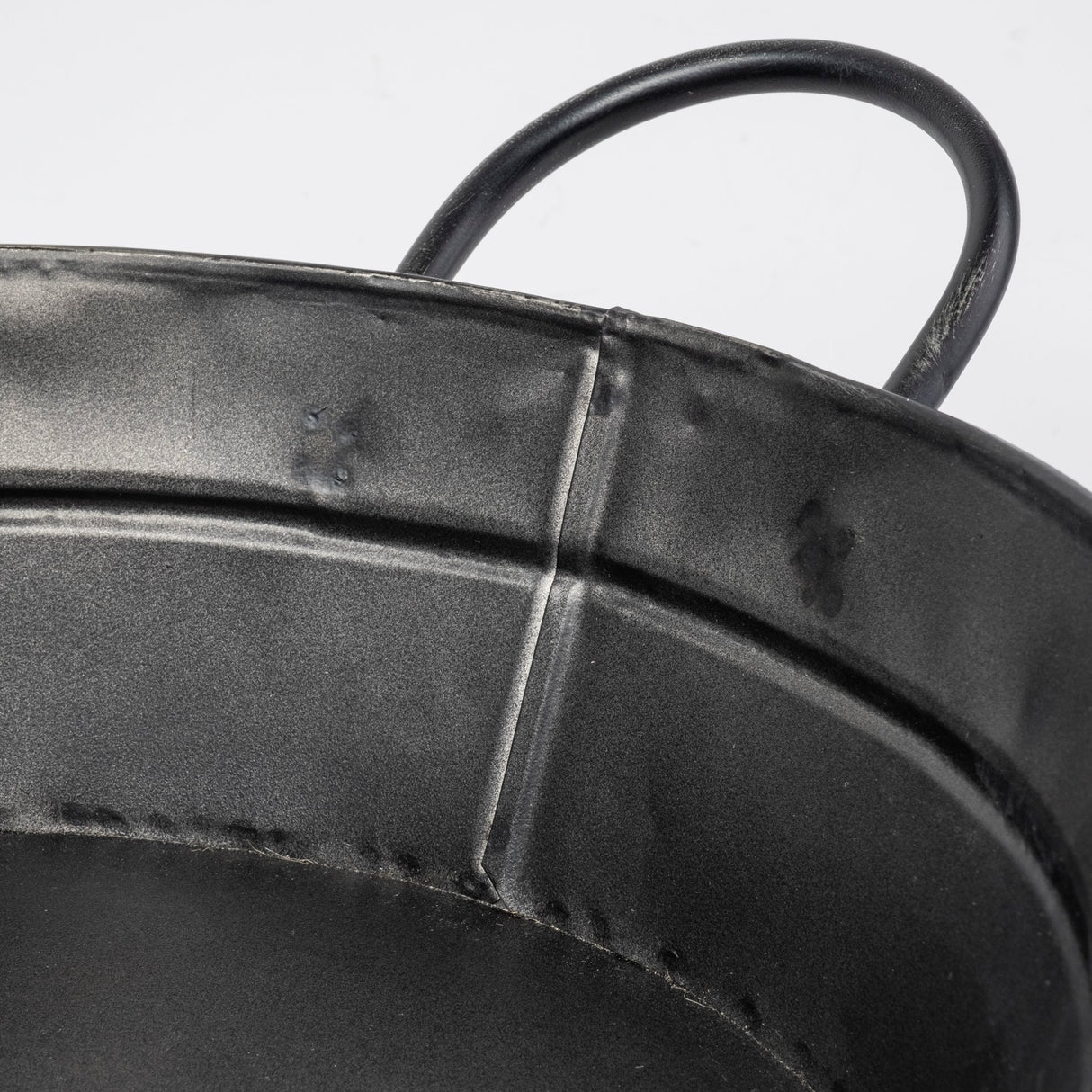 Reno 20L x 14W Black Metal Vintage Inspired Basket from Mercana - Luna Furniture