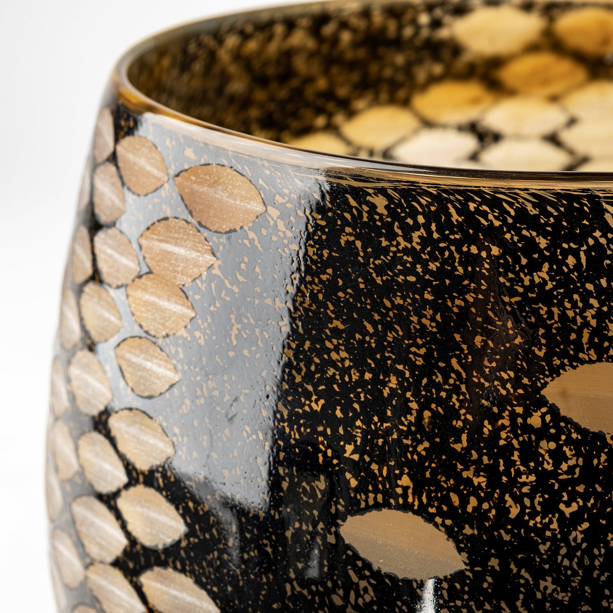 Mojave Small Black and Gold Detail Glass Vase from Mercana - Luna Furniture