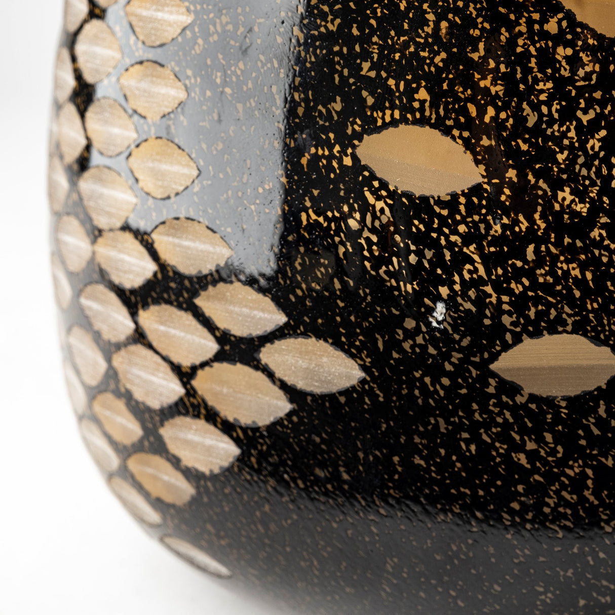 Mojave Small Black and Gold Detail Glass Vase from Mercana - Luna Furniture