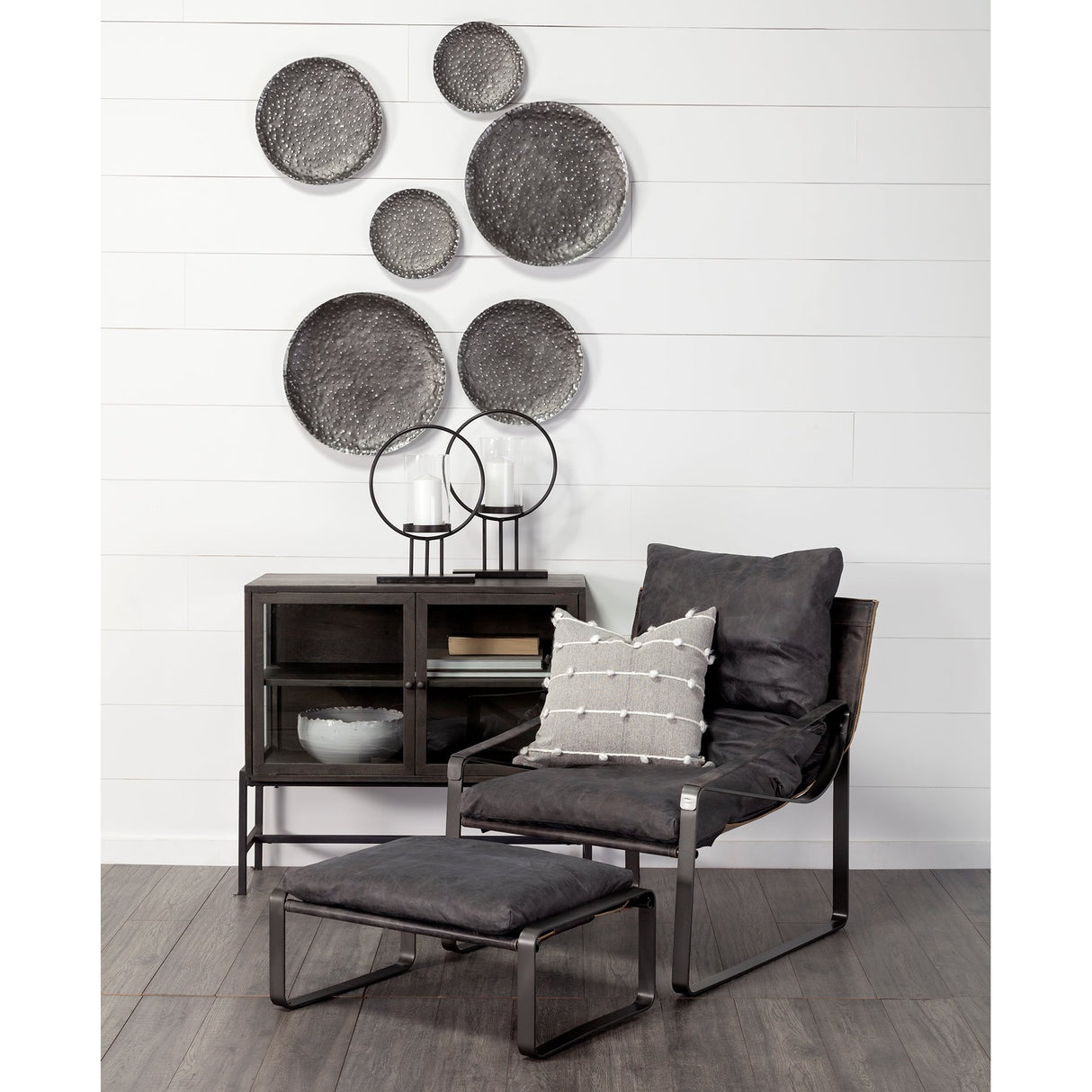 Lanx Set of 3 Decorative Black/Grey Metal Plates from Mercana - Luna Furniture