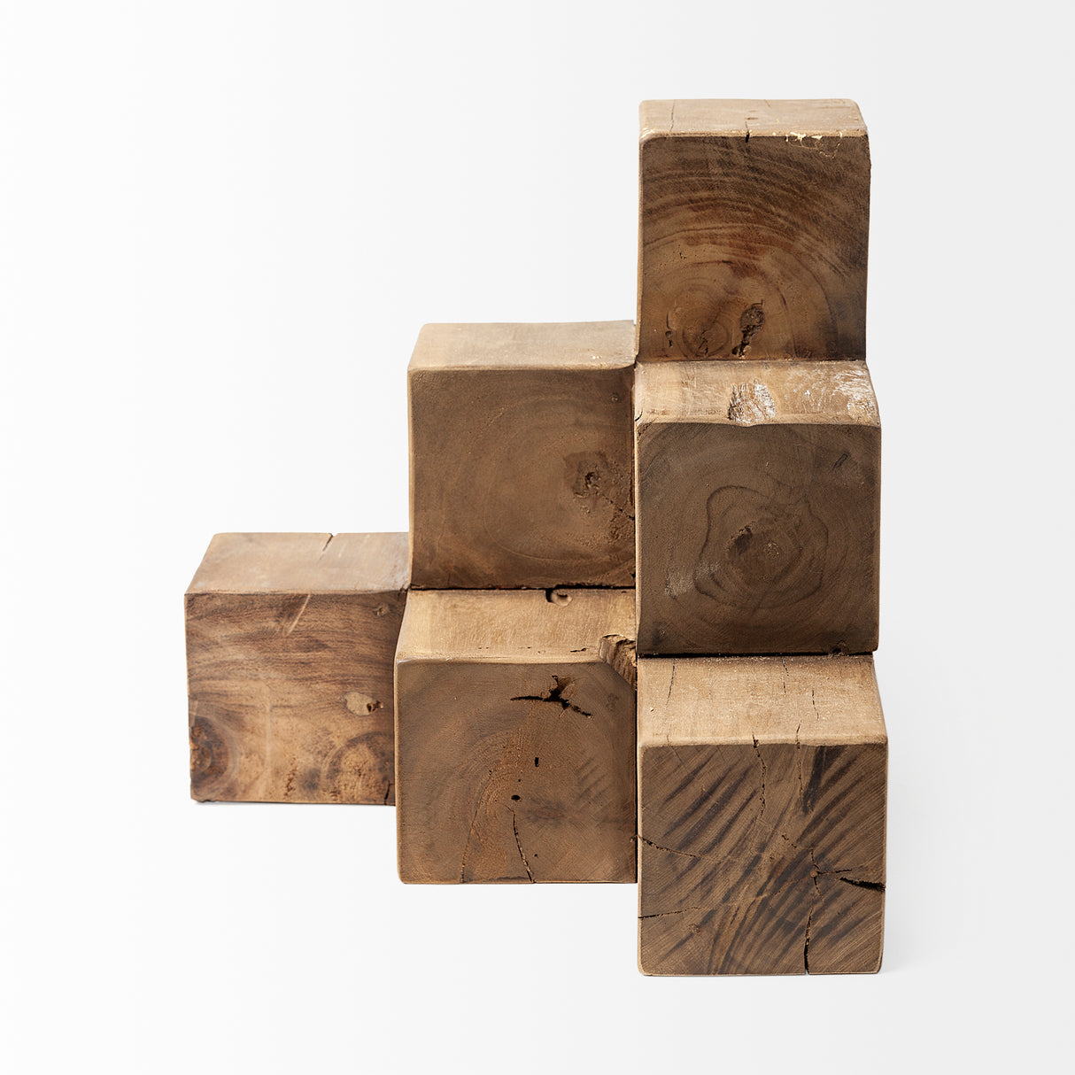 Rubik 15L x 10W Natural Wooden Cube Display Object from Mercana - Luna Furniture