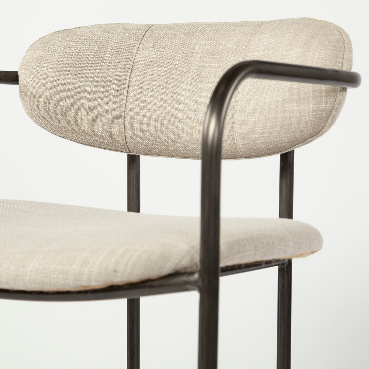 Parker II Beige Fabric Seat Gun Metal Grey Metal Counter Stool from Mercana - Luna Furniture