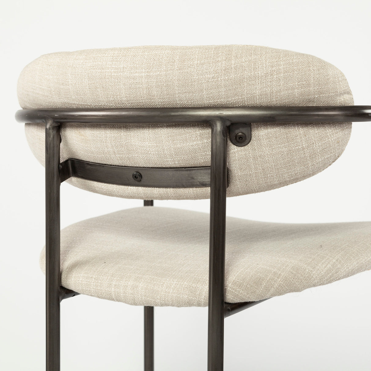 Parker II Beige Fabric Seat Gun Metal Grey Metal Counter Stool from Mercana - Luna Furniture