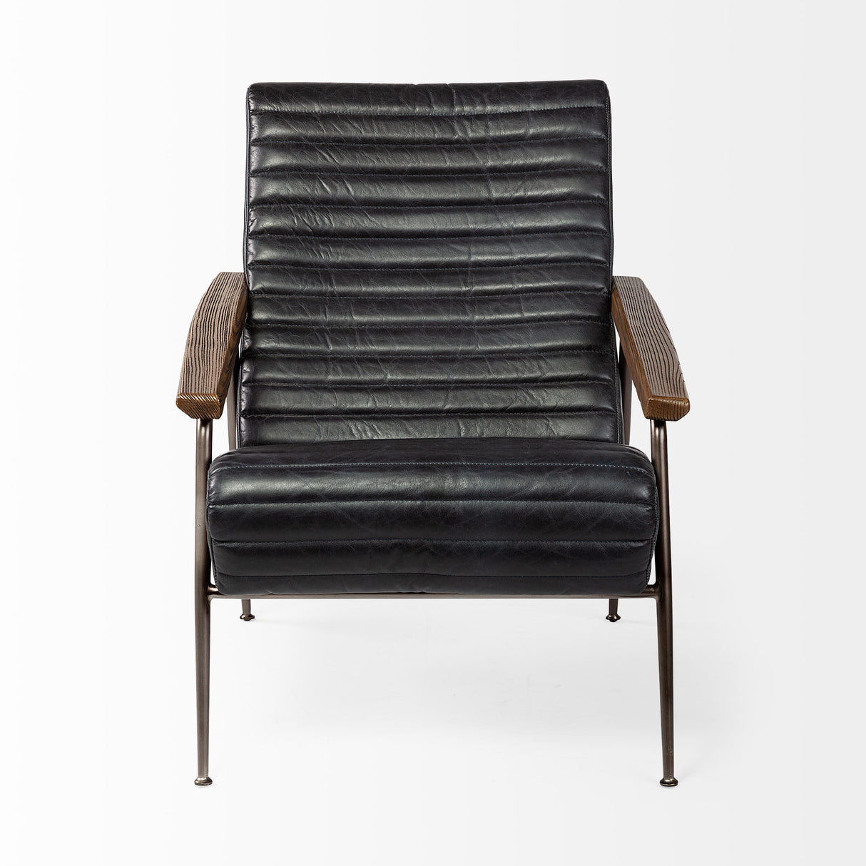Grosjean Black Leather Wrap Metal Frame Accent Chair from Mercana - Luna Furniture