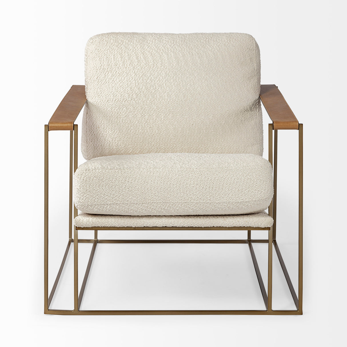 Watson Cream Fabric Wrap Gold Metal Frame Accent Chair from Mercana - Luna Furniture