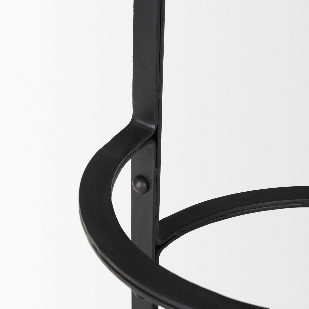 Neo 26.3" Seat Height Brown Wood Seat Black Metal Frame Stool from Mercana - Luna Furniture