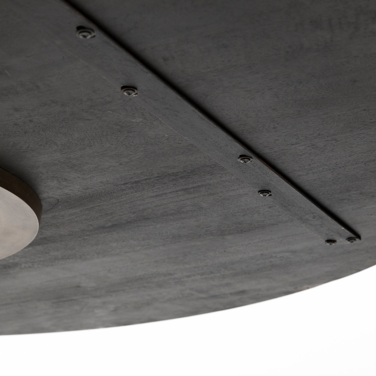 McLeod II 54 L x 54 W x 28.75 H Round Brown Solid Wood Top Gold Metal Base Dining Table from Mercana - Luna Furniture