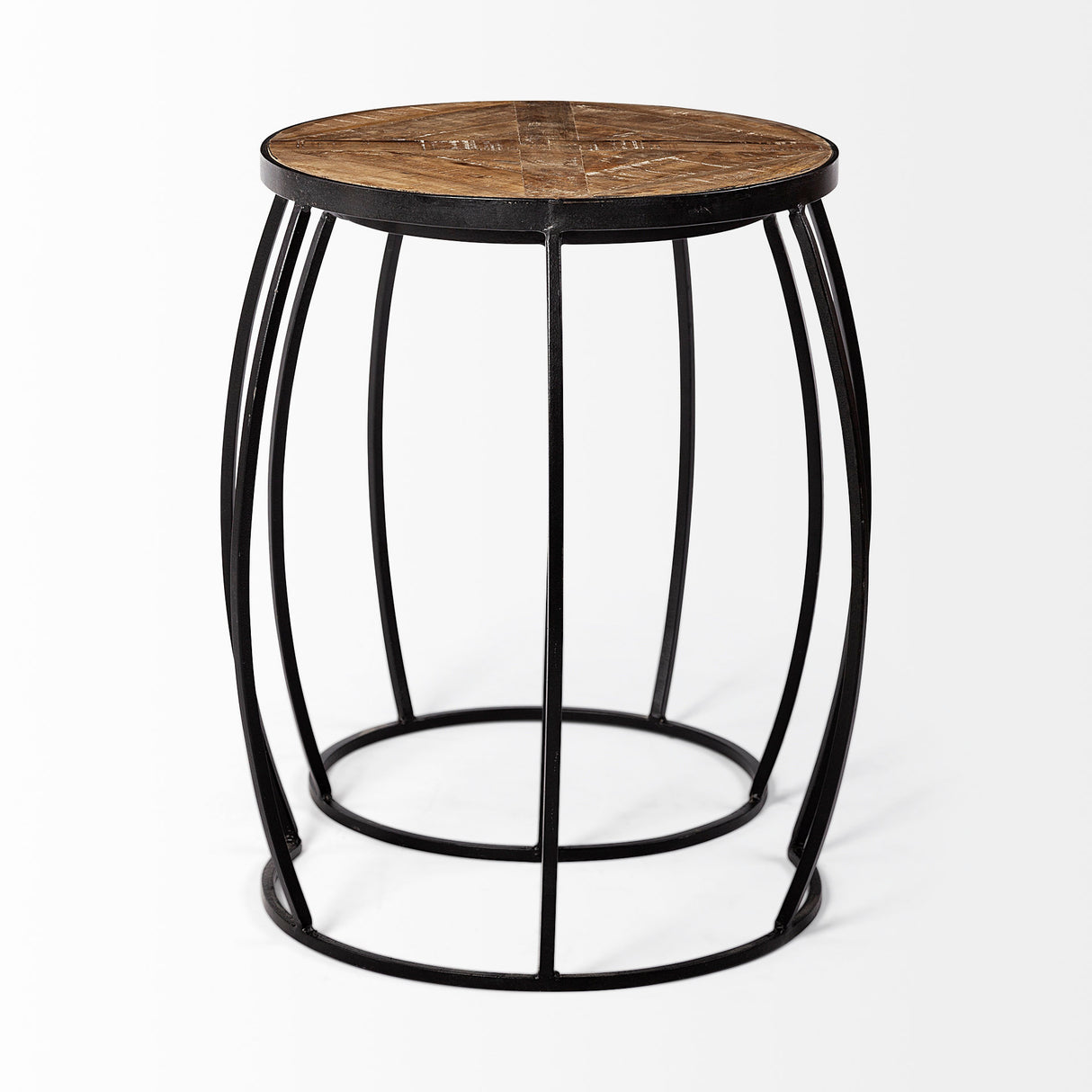 Clapp III (Set of 2) 20L x 20W Brown Round Wood Top W/ Black Metal Frame Nesting Accent Tables from Mercana - Luna Furniture
