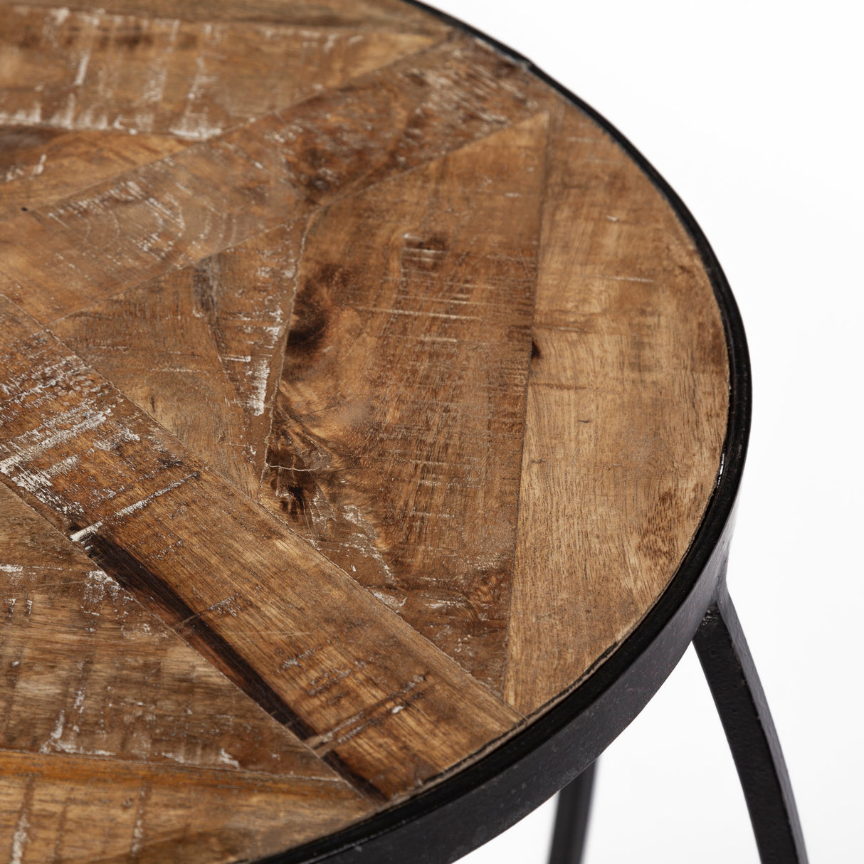 Clapp III (Set of 2) 20L x 20W Brown Round Wood Top W/ Black Metal Frame Nesting Accent Tables from Mercana - Luna Furniture