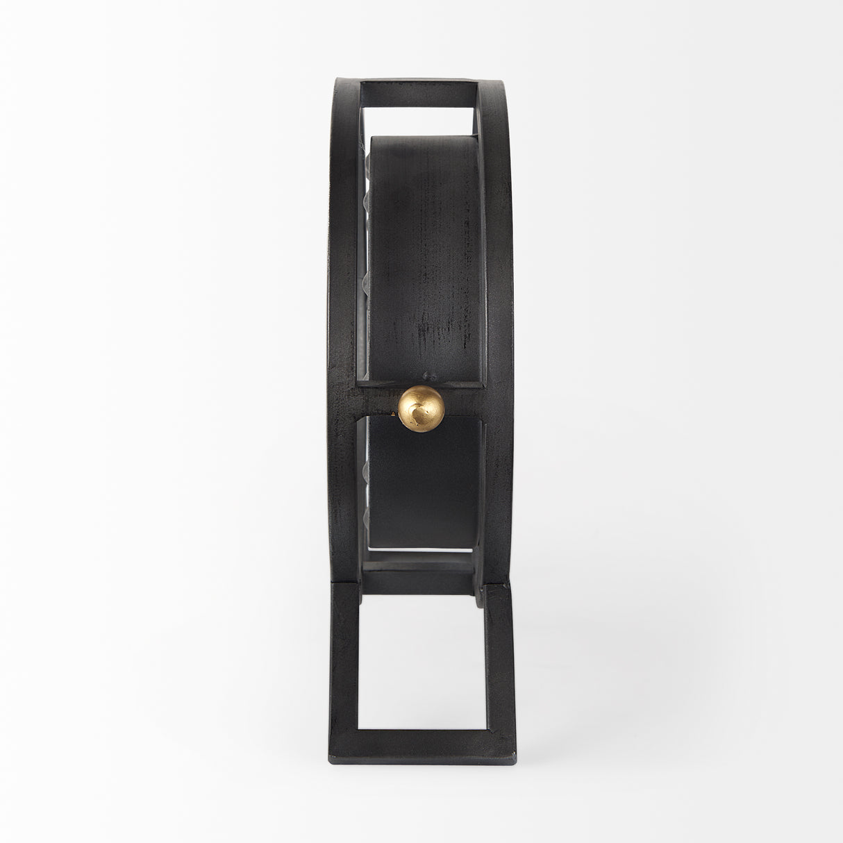 Gaston Gray Metal Circular Table Clock from Mercana - Luna Furniture