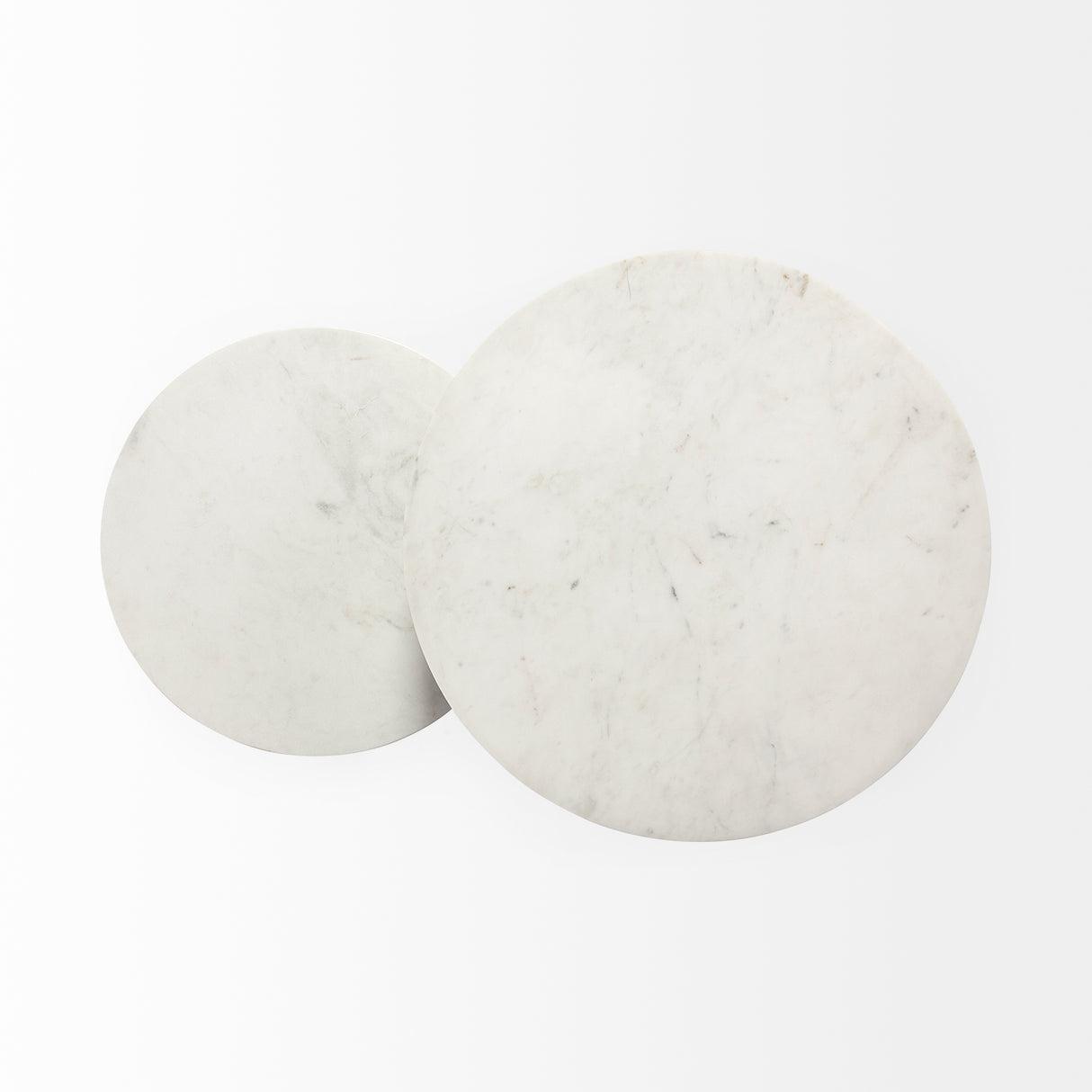 Bombola II (Large) 18L x 18W White Round Marble Top W/Black Metal Frame Accent Table from Mercana - Luna Furniture