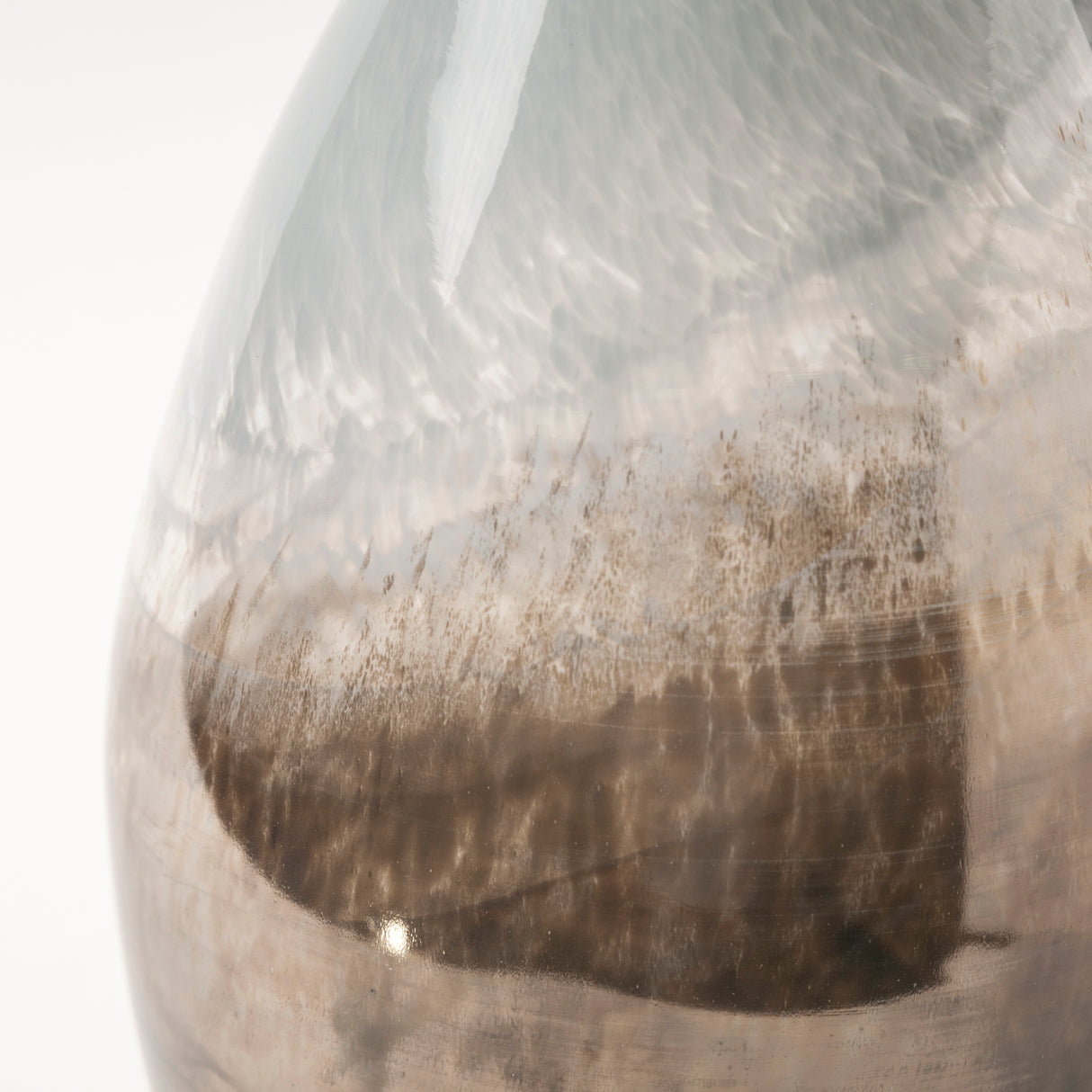 Erie II Tall Two Toned Sky Blue Dark Brown Blown Glass Vase from Mercana - Luna Furniture