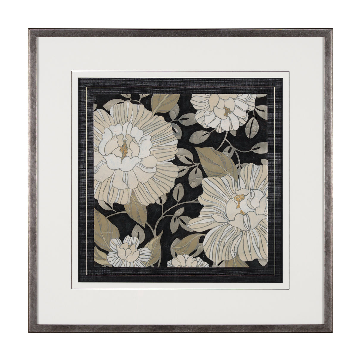Garden Noir II by June Erica Vess a Hand Embellished Textured Framed Art Print Matted under Glass from Mercana - Luna Furniture