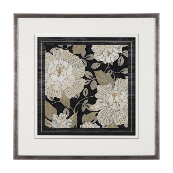 Garden Noir II by June Erica Vess a Hand Embellished Textured Framed Art Print Matted under Glass
