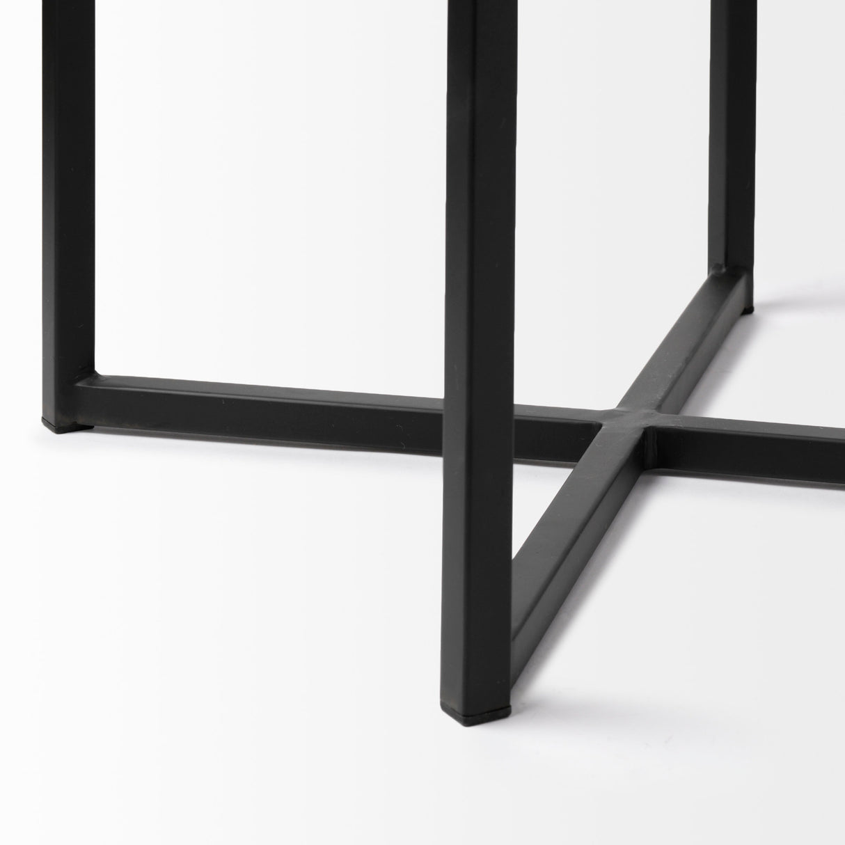 Frodo 26.4H Seat Height White Fabric Seat Black Metal Base Stool from Mercana - Luna Furniture