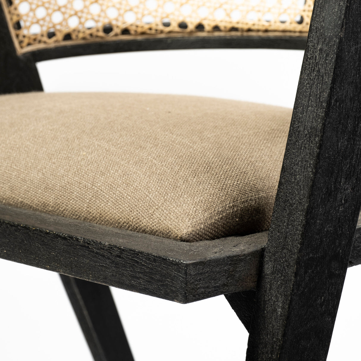 Tabitha I Black Wooden Frame Linen Wrap Seat Dining Chair from Mercana - Luna Furniture