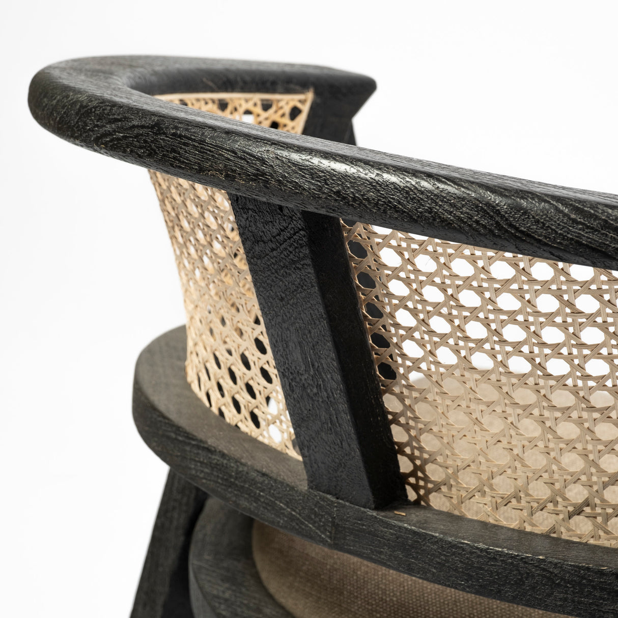 Tabitha I Black Wooden Frame Linen Wrap Seat Dining Chair from Mercana - Luna Furniture