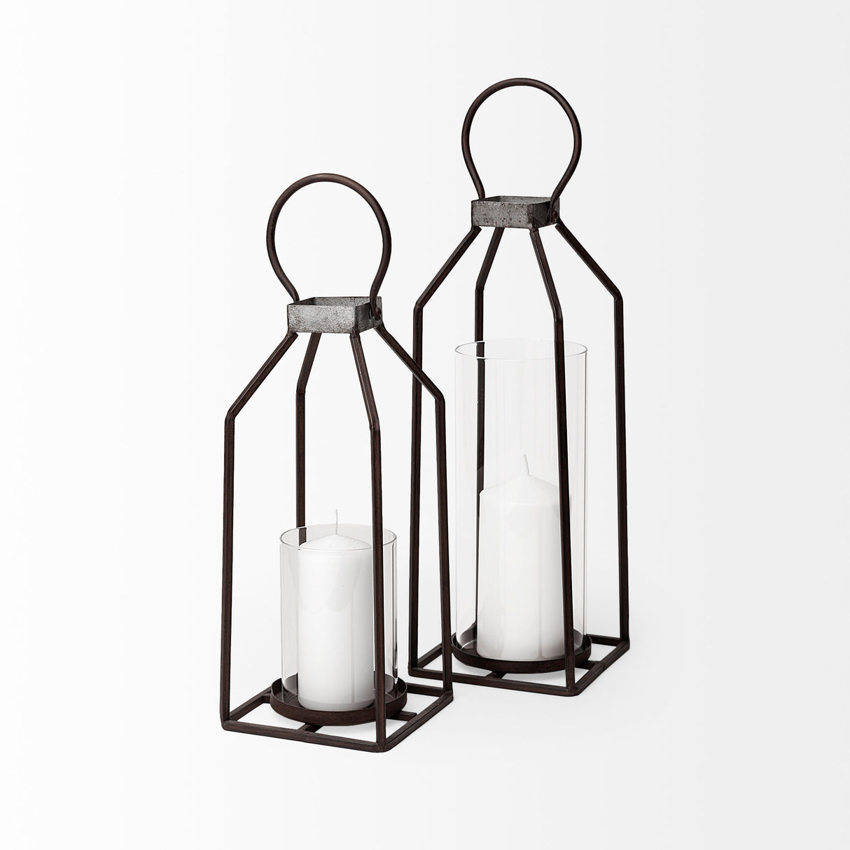 Kingston II Small Rustic Metal Framed Table Candle Holder from Mercana - Luna Furniture