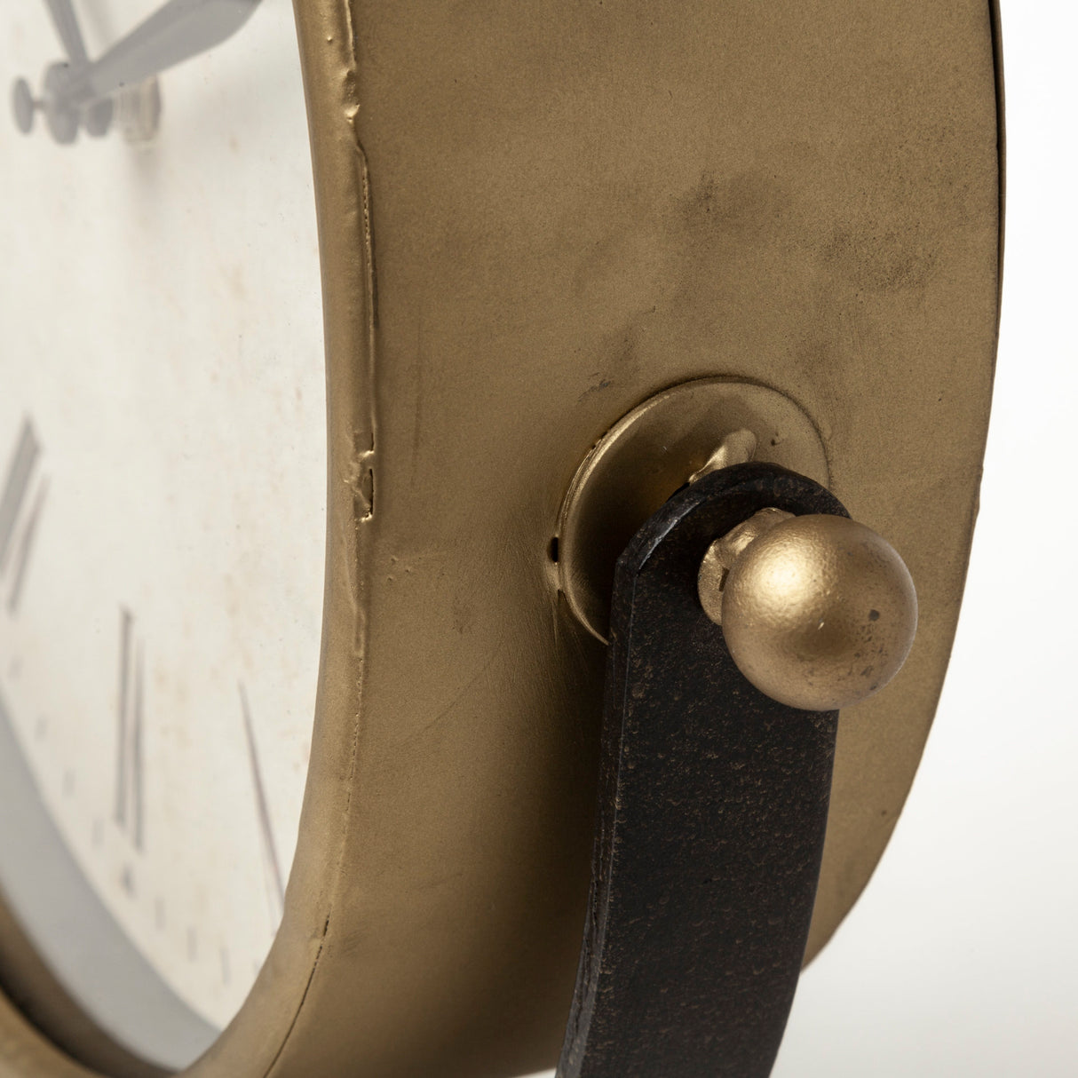 Houston Gold Metal Half Moon Base Table Clock from Mercana - Luna Furniture