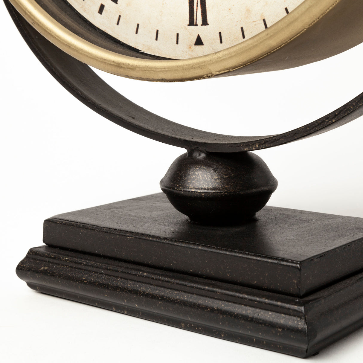Houston Gold Metal Half Moon Base Table Clock from Mercana - Luna Furniture
