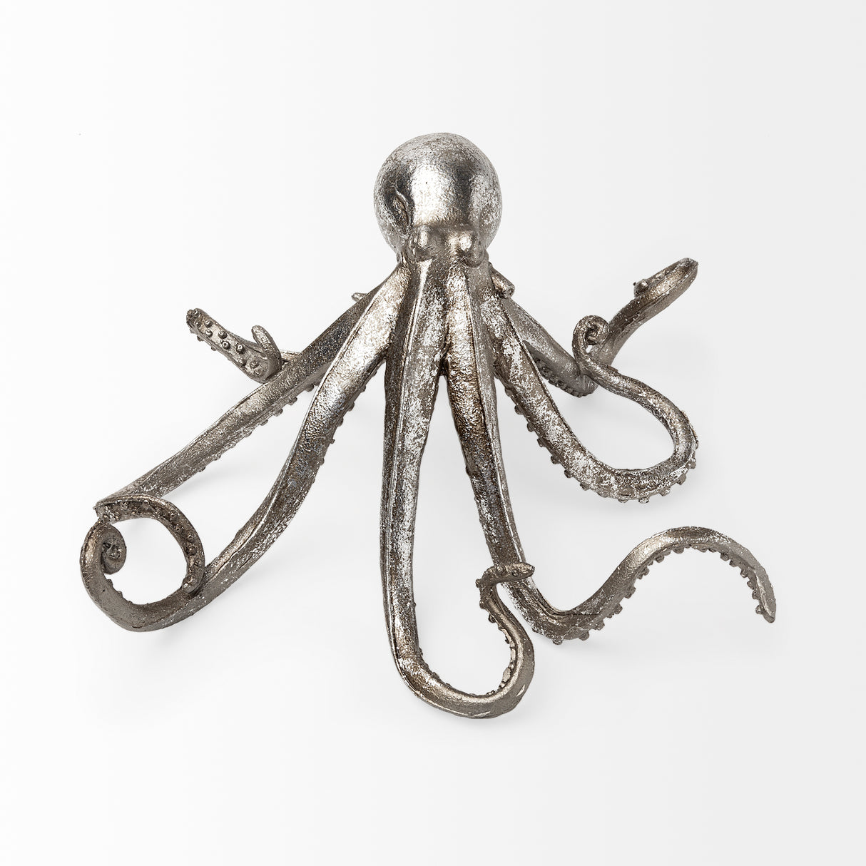 Strafford Medium 13L x 7W Silver Resin Octopus from Mercana - Luna Furniture
