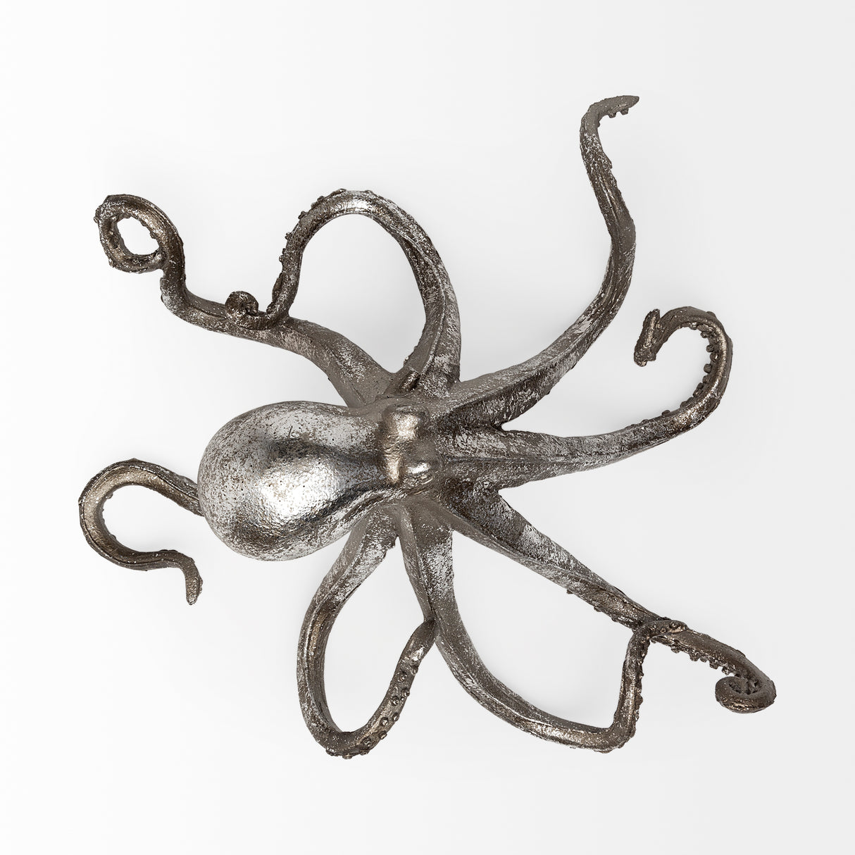 Strafford Medium 13L x 7W Silver Resin Octopus from Mercana - Luna Furniture
