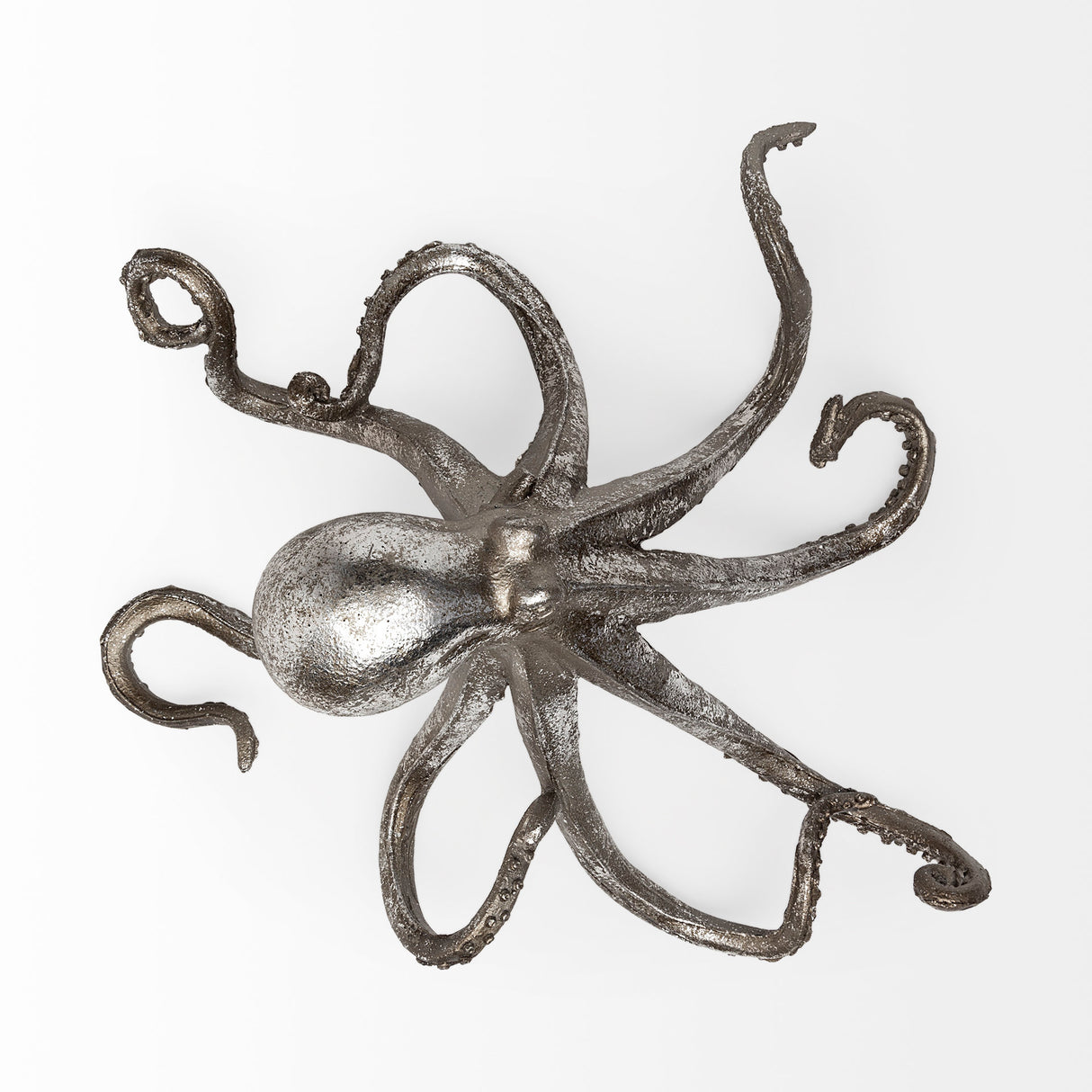 Strafford Small 10L x 9W Silver Resin Octopus from Mercana - Luna Furniture