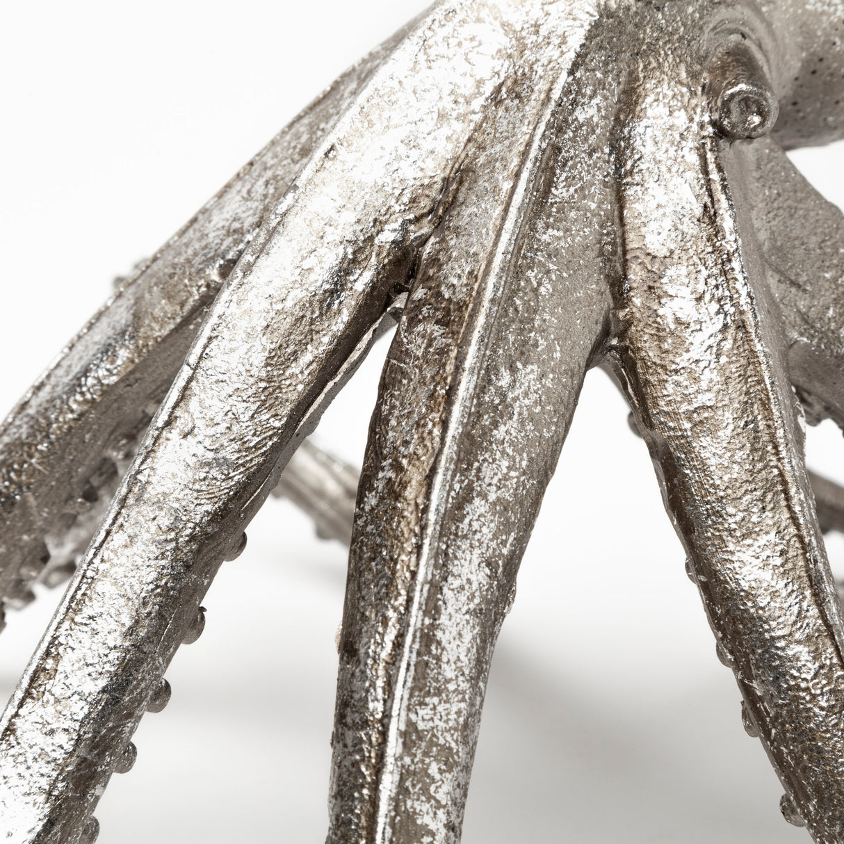 Strafford Small 10L x 9W Silver Resin Octopus from Mercana - Luna Furniture
