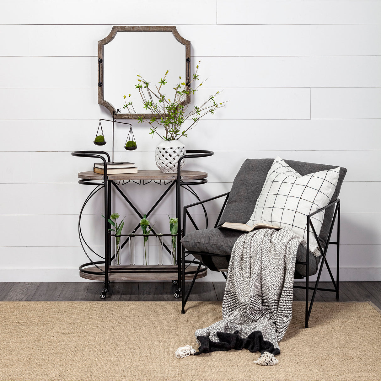 Ellis 10L x 4W Black Metal Vintage Inspired Weighing Scale from Mercana - Luna Furniture