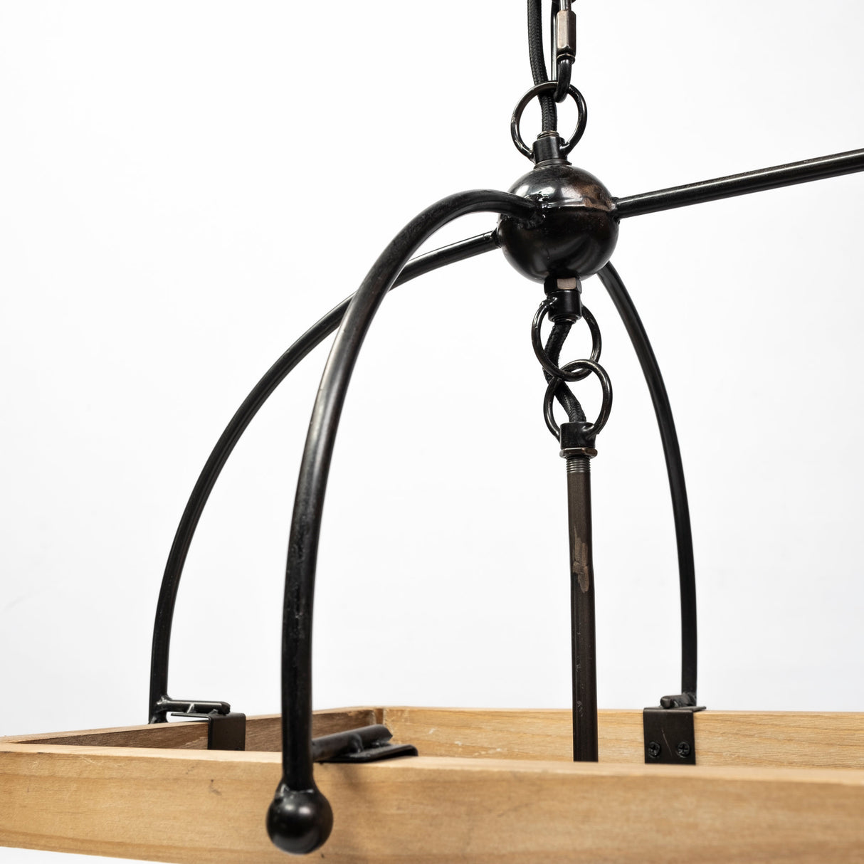Josie (42"x14.5"x20") Natural Wood Chassis Six Light Chandelier from Mercana - Luna Furniture
