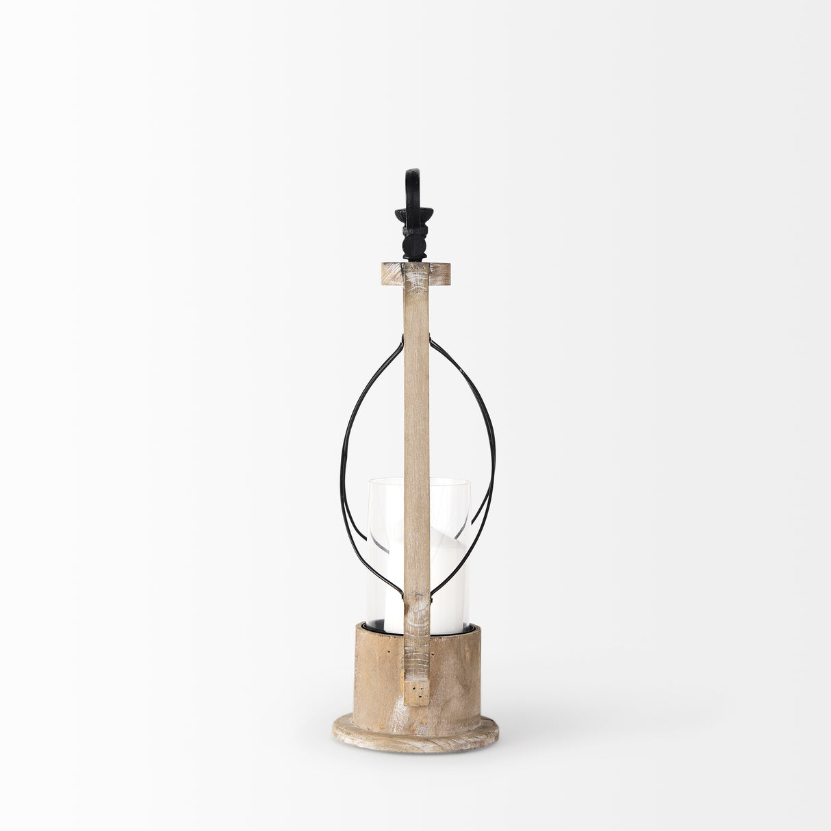 Zain I Small Brown Wooden Vintage Inspired Candle Holder Lantern from Mercana - Luna Furniture