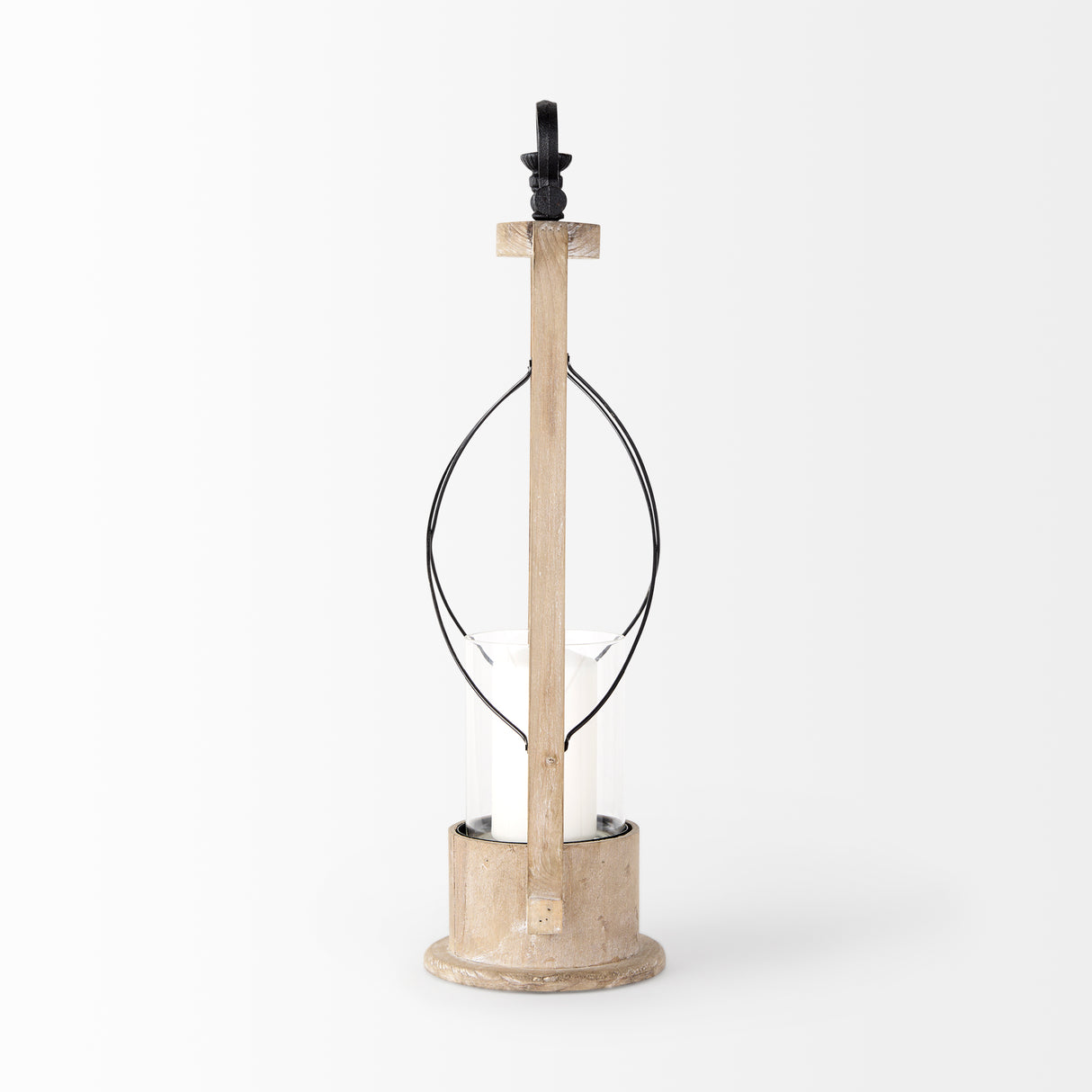 Zain II Large Brown Wooden Vintage Inspired Candle Holder Lantern from Mercana - Luna Furniture