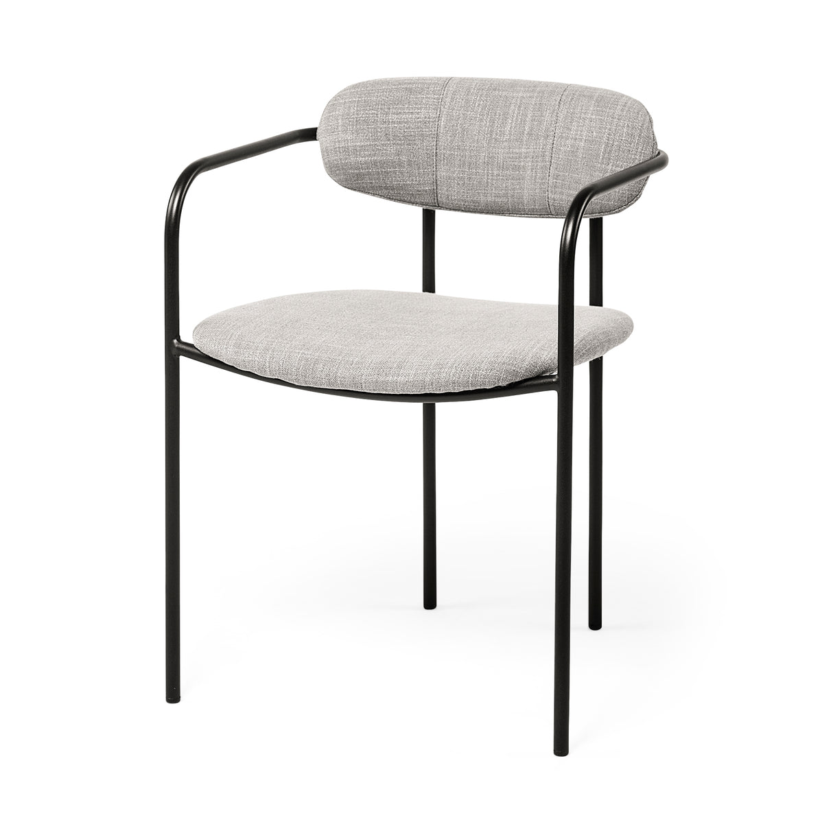 Parker Gray Fabric Seat Black Metal Dining Chair, Set of 2 from Mercana - Luna Furniture
